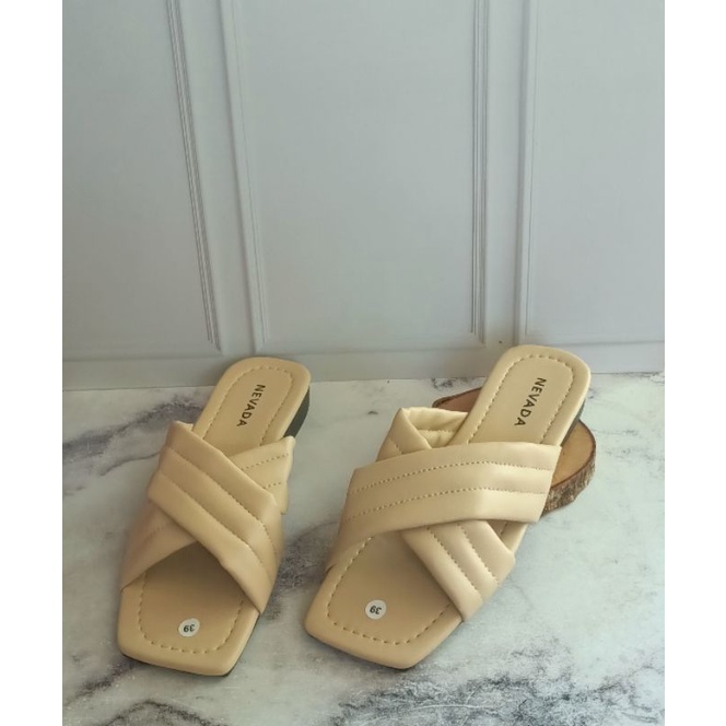 Sandal Nevada Slop Silang busa hells 2.5cm sendal Nevada Hak slip on (NVD SLG 020)