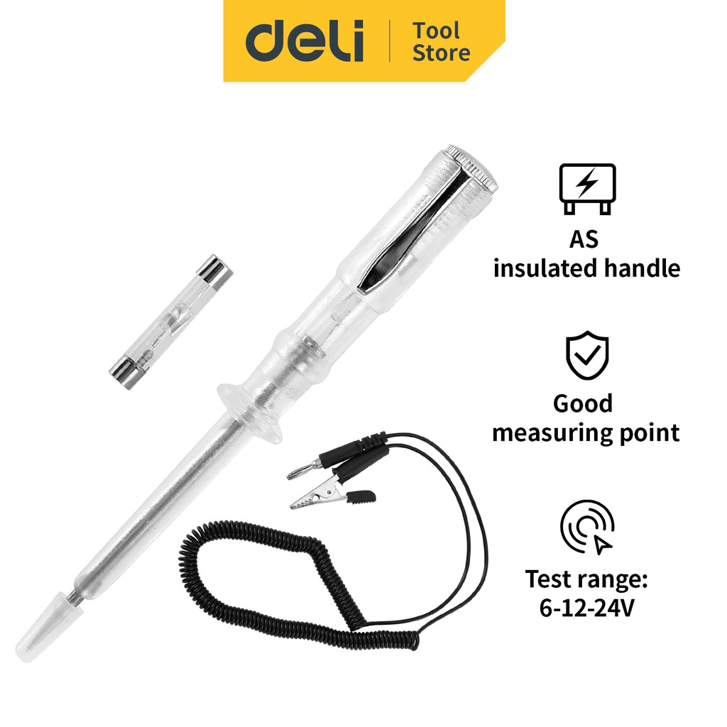 Deli Test Pen/Tespen Aki 6V-24V 14 cm DL8007 /Alat Perkakas