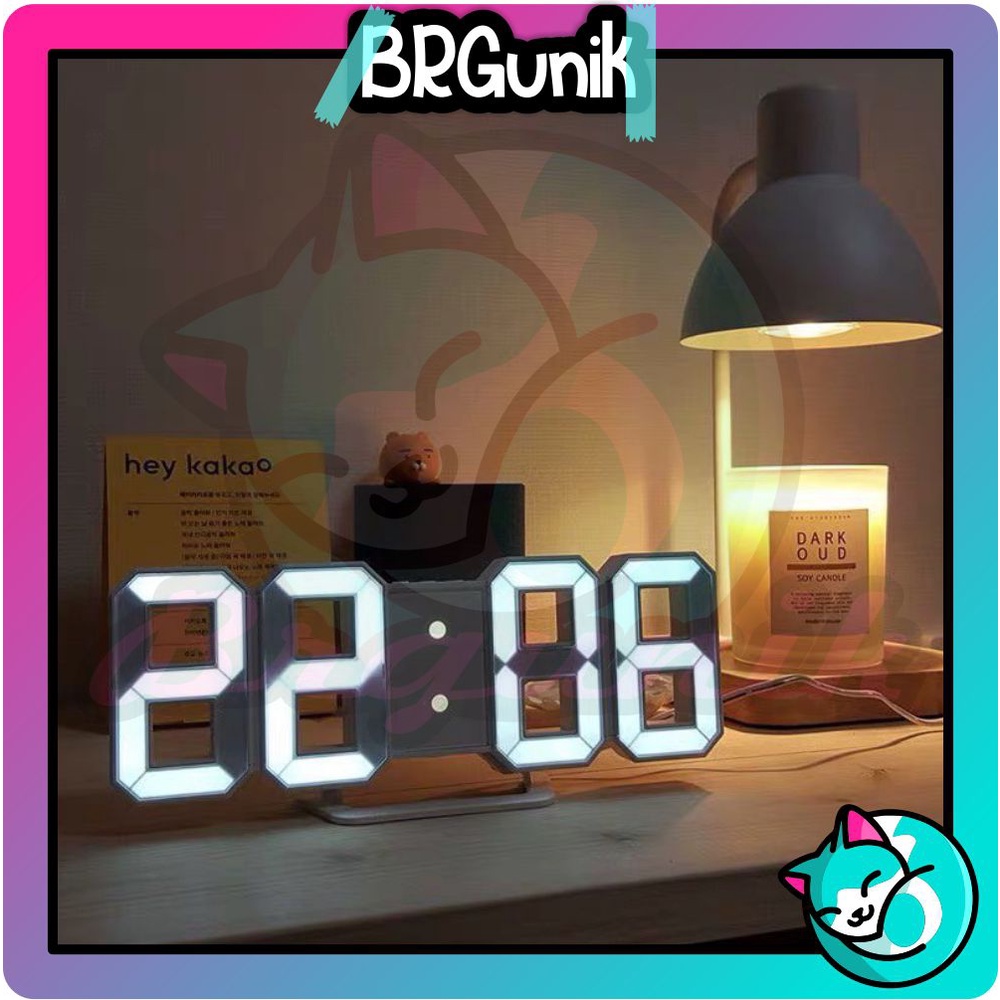 BRGUNIK Jam Dinding Digital 3D Clock LED Meja R351