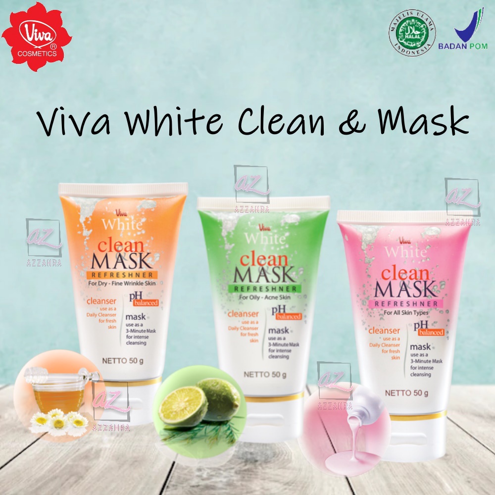 Viva White Clean Mask Refreshner Normal| Dry| Oily Skin 50gr