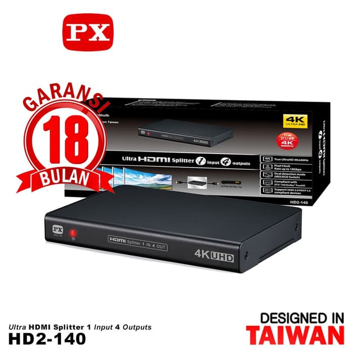 PX HDMi Splitter HD2 140 1input 4 output support UHD 4k