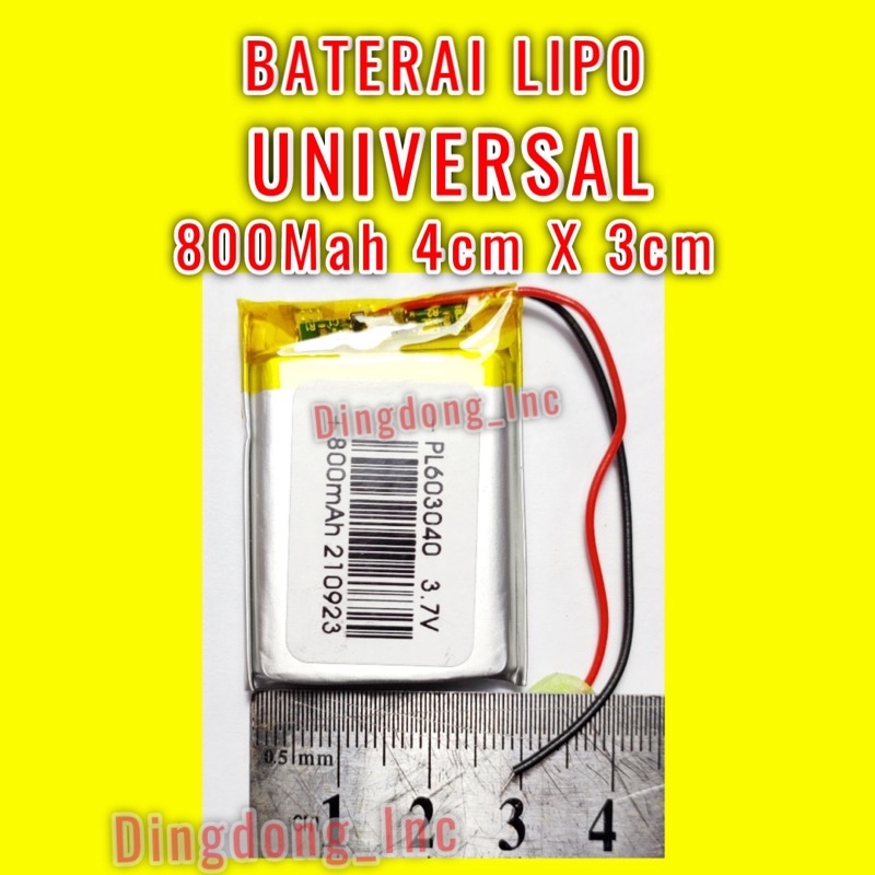 BATERAI LIPO 800 MAH UNIVERSAL BATRE LITHIUM POLIMER SPEAKER DRONE KIPAS 800MAH