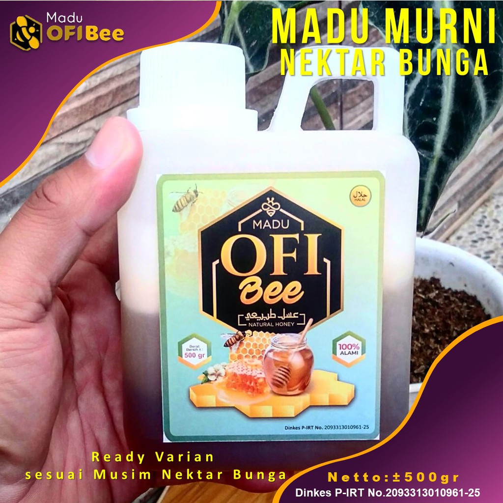 [0,5 kg] Madu Murni Setengah Kilo (Raw Honey) Fresh dan Alami Tanpa Campuran