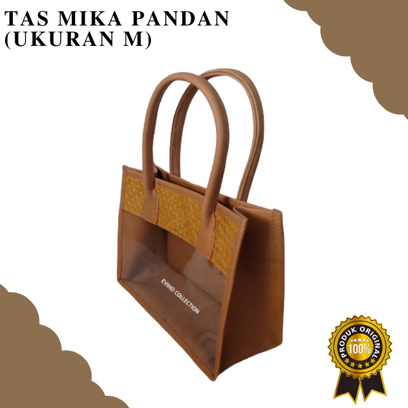 Tas Mika Hampers Anyaman (Ukuran M) Keranjang Parcel Anyaman Pandan Mika Transparan