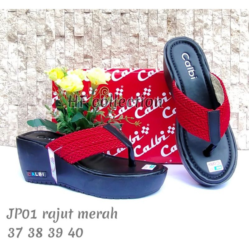 PRODUK TERBARU  WEDGES CALBI JPO1 RAJUT BEST SELLER