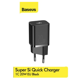 Kepala Charger BASEUS Super Si Quick Charger Type-C 20W EU - CCSUP-B