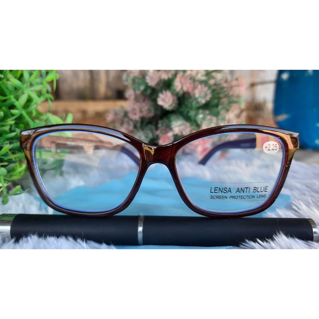 KACAMATA BACA CEWEK/COWOK FW735AB.IH ANTIRADIASI +1.00 - +3,00 /KACAMATA BACA RABUN DEKAT/FRAME KACAMATA/KACAMATA OPTIK/