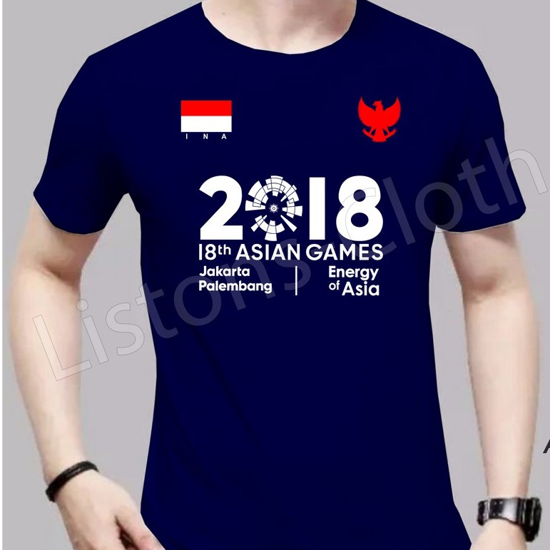 ASIAN GAMES KAOS ASIAN GAMES 2018 TIMNAS INDONESIA CUSTOM LENGAN PENDEK NAVY ASIAN GAMES