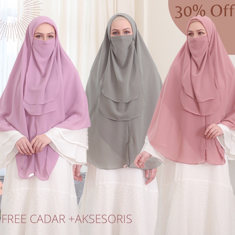 ixvy french khimar hijab Malaysia Resleting Free Cadar