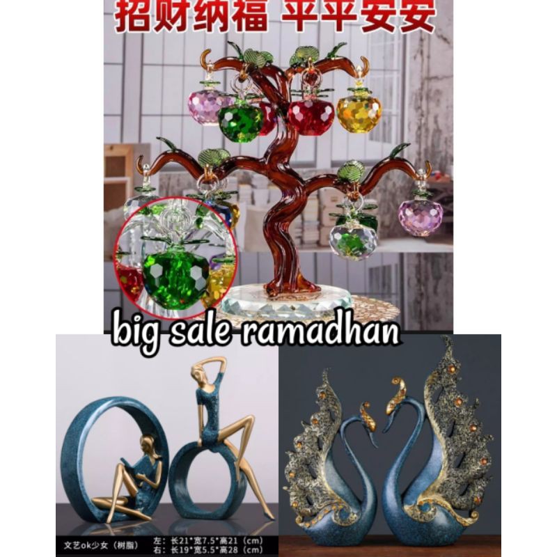 Pajangan kristal pajangan keramik / pajangan angsa keramik kristal / guci keramik / vas keramik