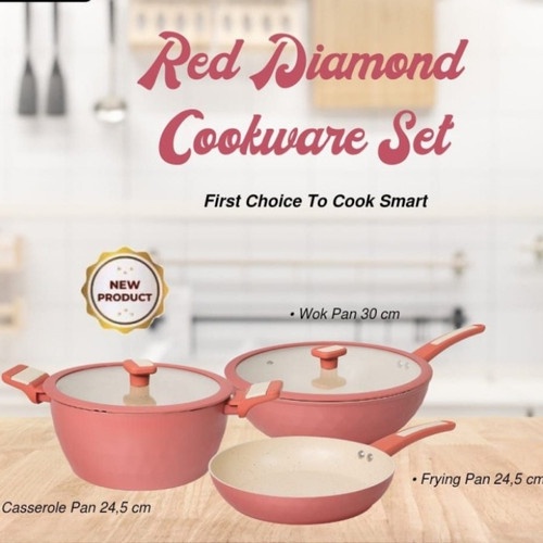 SWIDEN RED DIAMOND COOKWARE SET [Panci Premium]