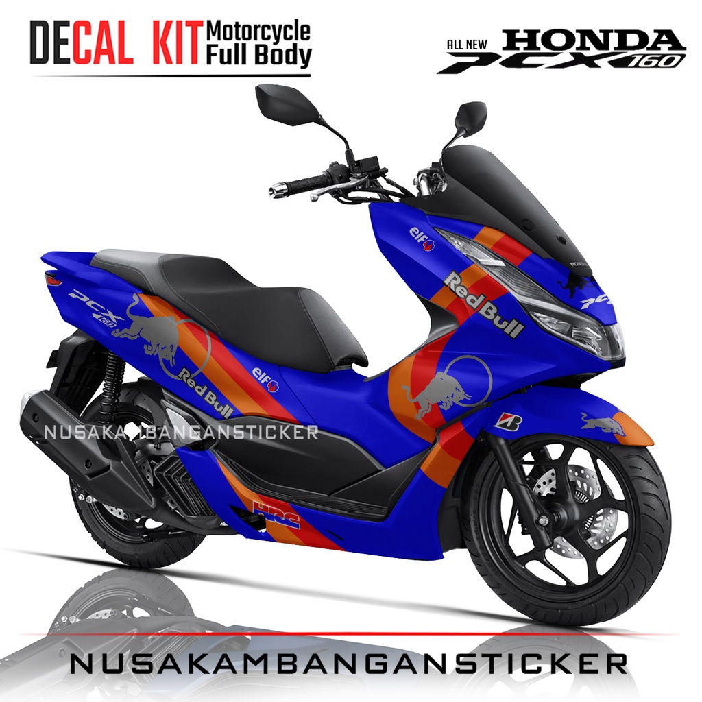 STICKER PCX 160 CIRCLE ELF RACE BIRU01