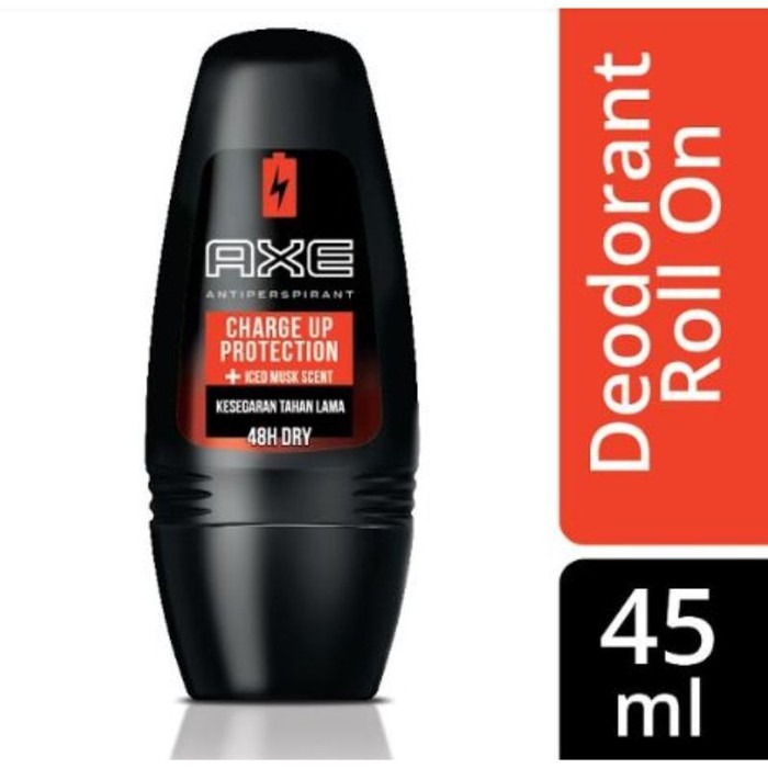Axe Deodorant Roll On Charge Up Protection Anti Bakteri 45 ml