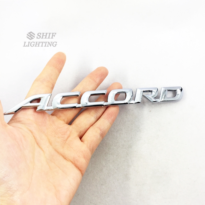 Stiker Emblem Motif Huruf ABS Warna Krom untuk Mobil Honda Accord