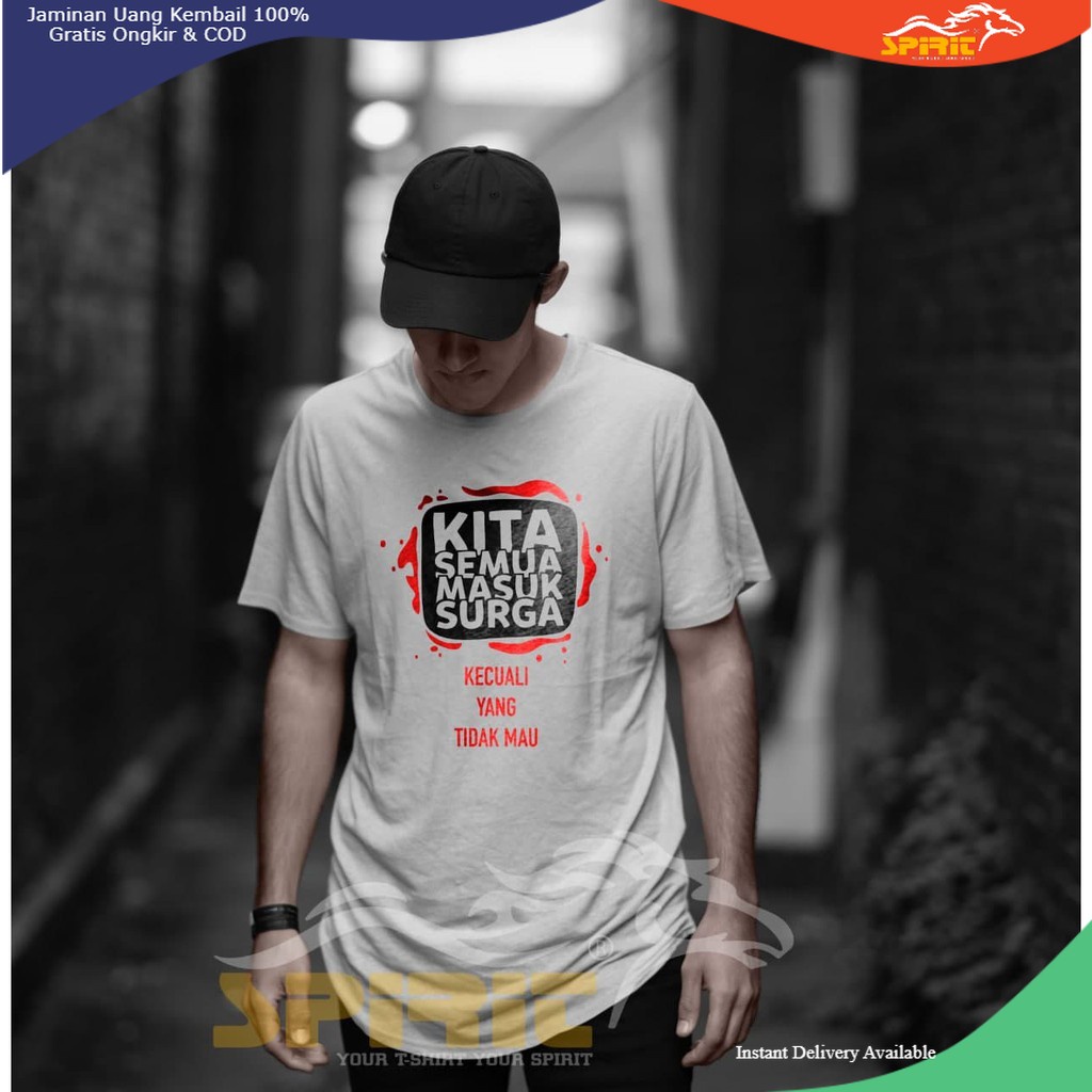 Kaos kata kata Pria Dakwah Keren Islam Islami Pakaian Pendek Murah