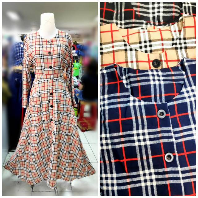 Gamis Kotak Printing import kancing depan busui