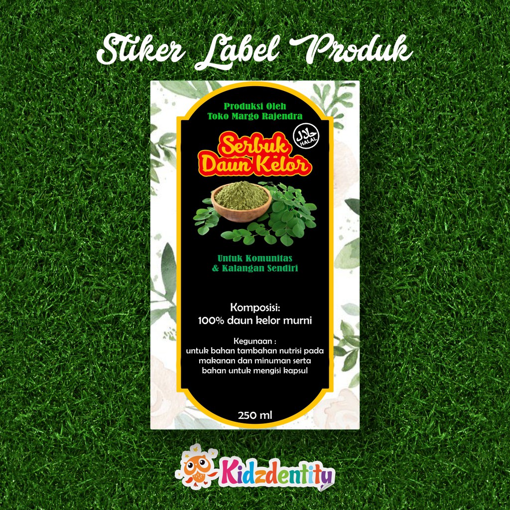 

STIKER LABEL PRODUK PERSEGI PANJANG "SERBUK DAUN KELOR