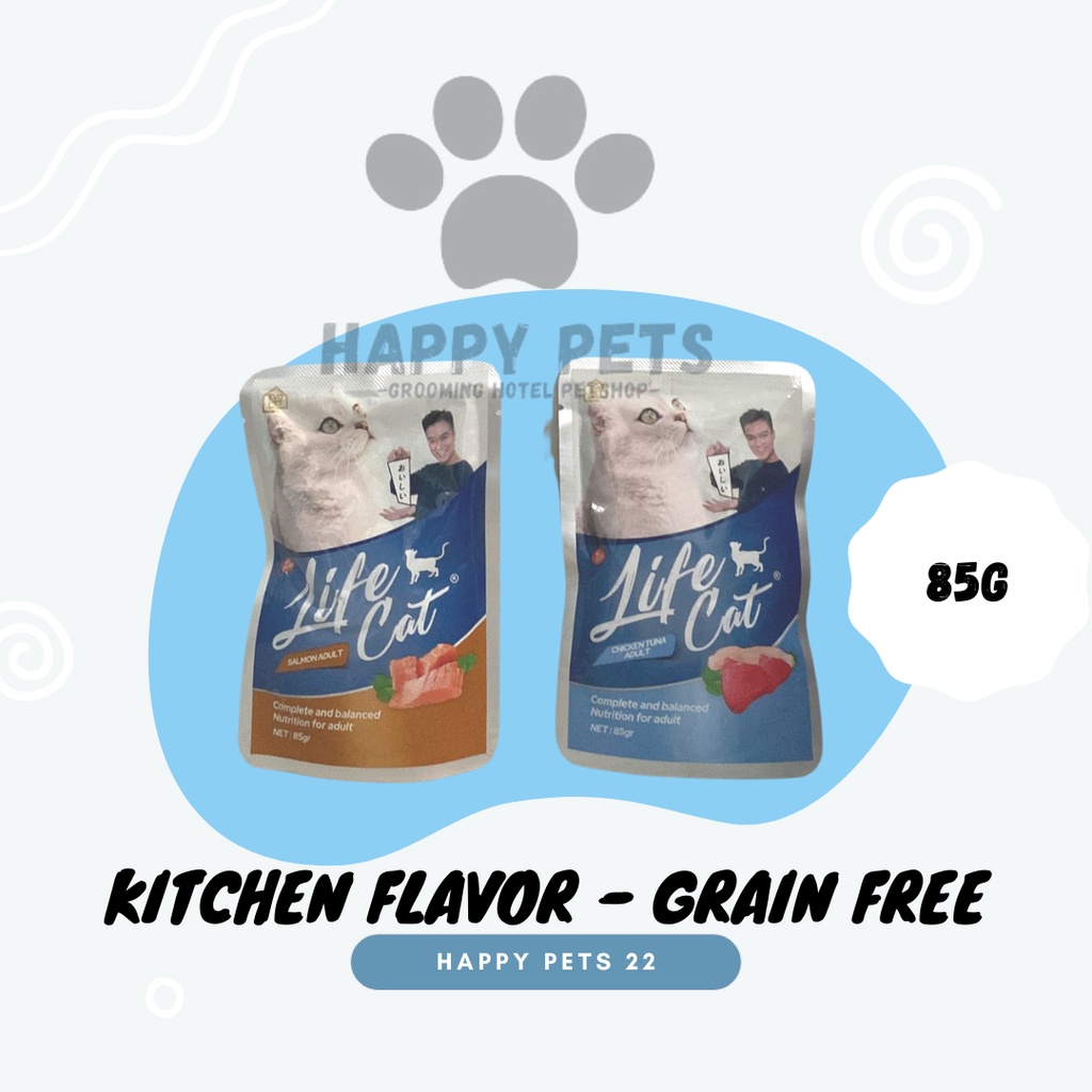 Makanan basah kucing Life cat pouch adult kucing 85g