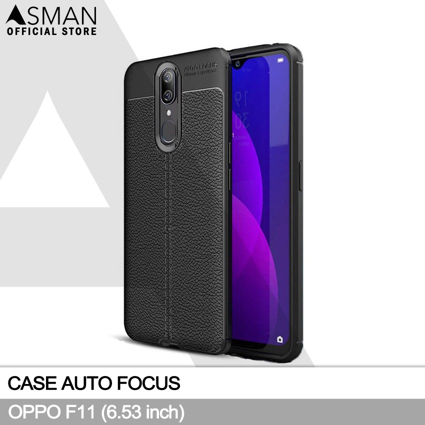 Auto Focus OPPO F11 (6.53&quot;) | Soft Case Leather Premium - Hitam