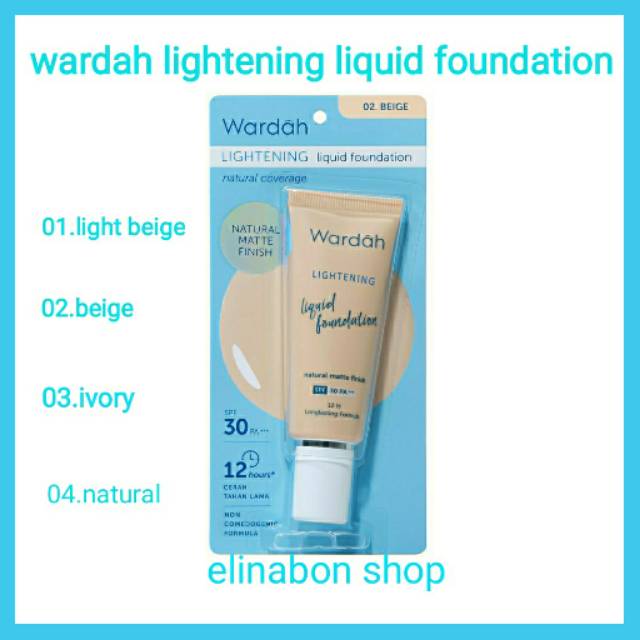 Wardah lightening liquid foundation 25 &amp; 6ml