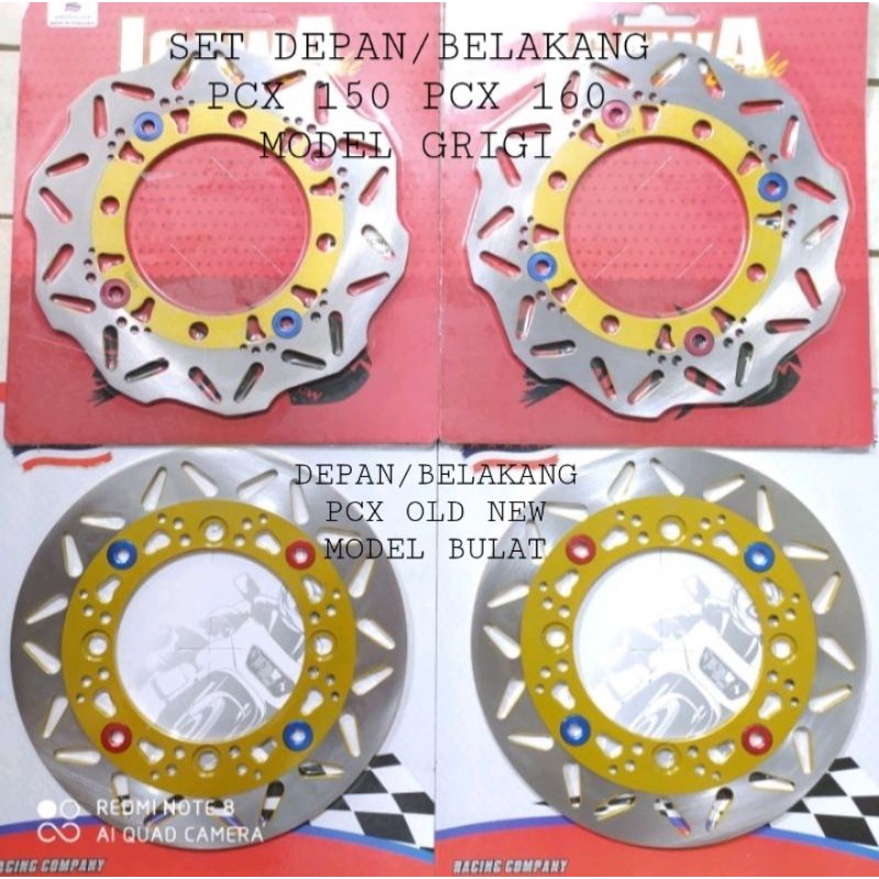 DISC CAKRAM SET DEPAN/BELAKANG PCX 150 FROUTING GRIGI