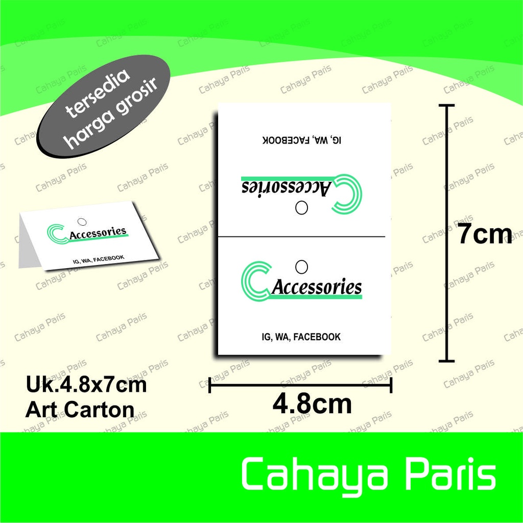 hang tag lipat aksesoris custom 4.8X7cm