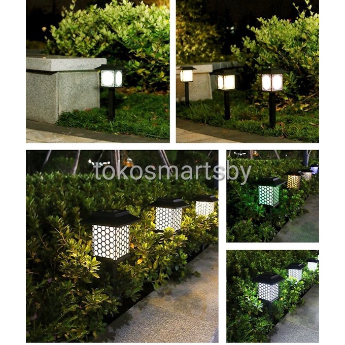 Lampu Solar Taman 5 LED Model Minimalis / Lampu Taman Tenaga Surya / Garden Light Ground &amp; Plug Minimalis
