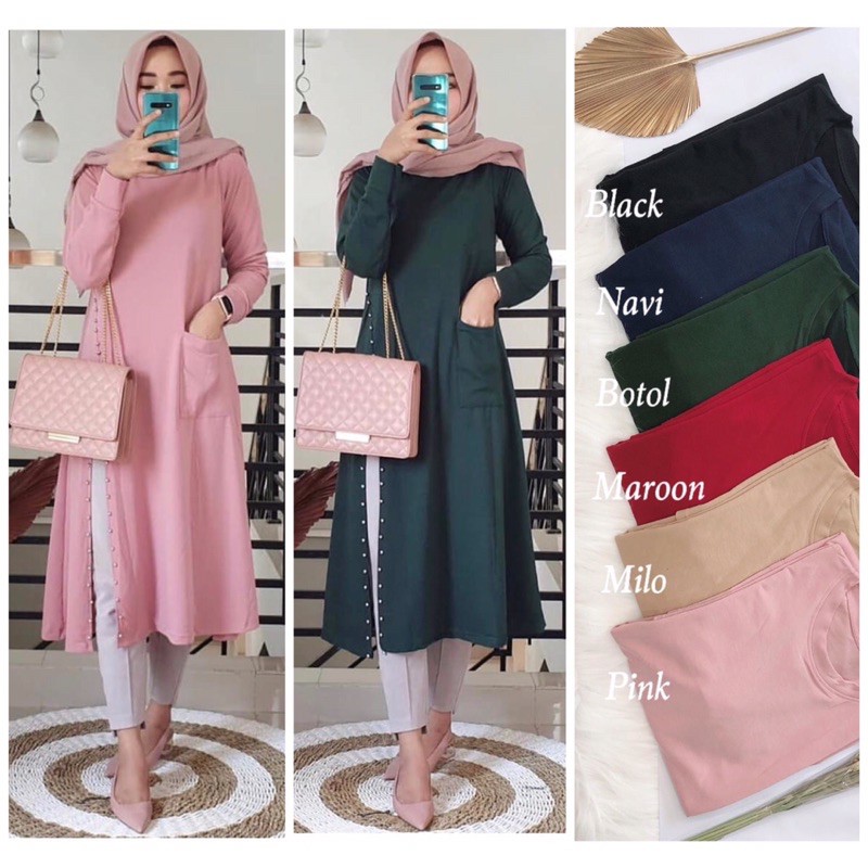 ARENDA Tunik / SALORA Tunik LD100  - Tunik Babyterry Import / Long Tunik Kaos / R.1 - 195-5333