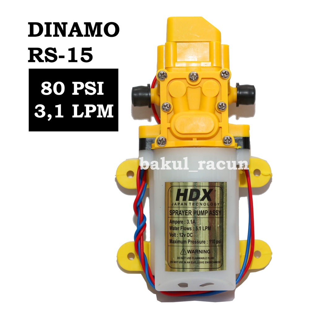 DINAMO POMPA AIR DC 12 VOLT RS-15 Sprayer Elektrik 116 PSI 6 LPM Otomatis