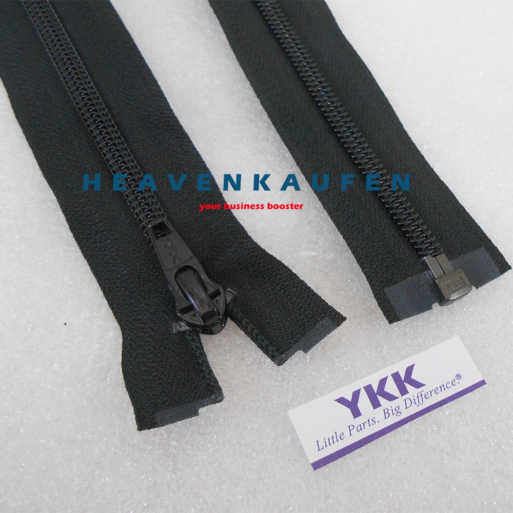 Resleting Zipper Jaket YKK 65 cm - 26 inch Type Gigi Halus Coil Set Open End Buka Lepas Warna Hitam