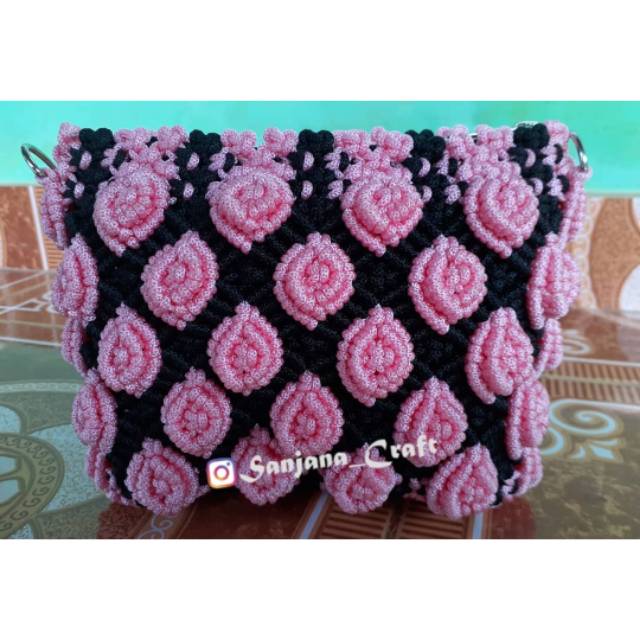 Tas Tali kur motif mawar