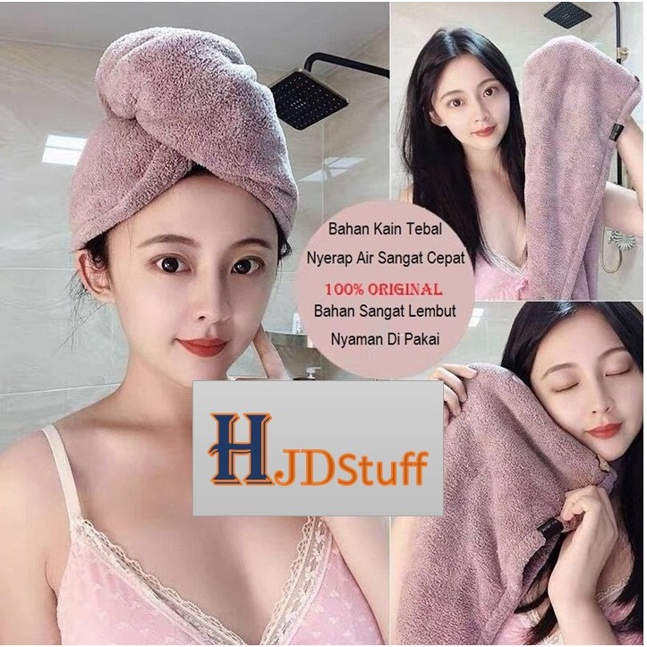 Handuk Keramas Cepat Kering Magic Head Towel Fast Dry Hair Bahan Microfiber Handuk Turban