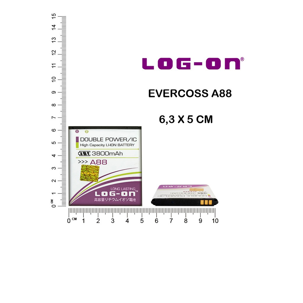 BATRE EVERCOSS A88 - LOG ON DOUBLE POWER BATTERY BATERAI