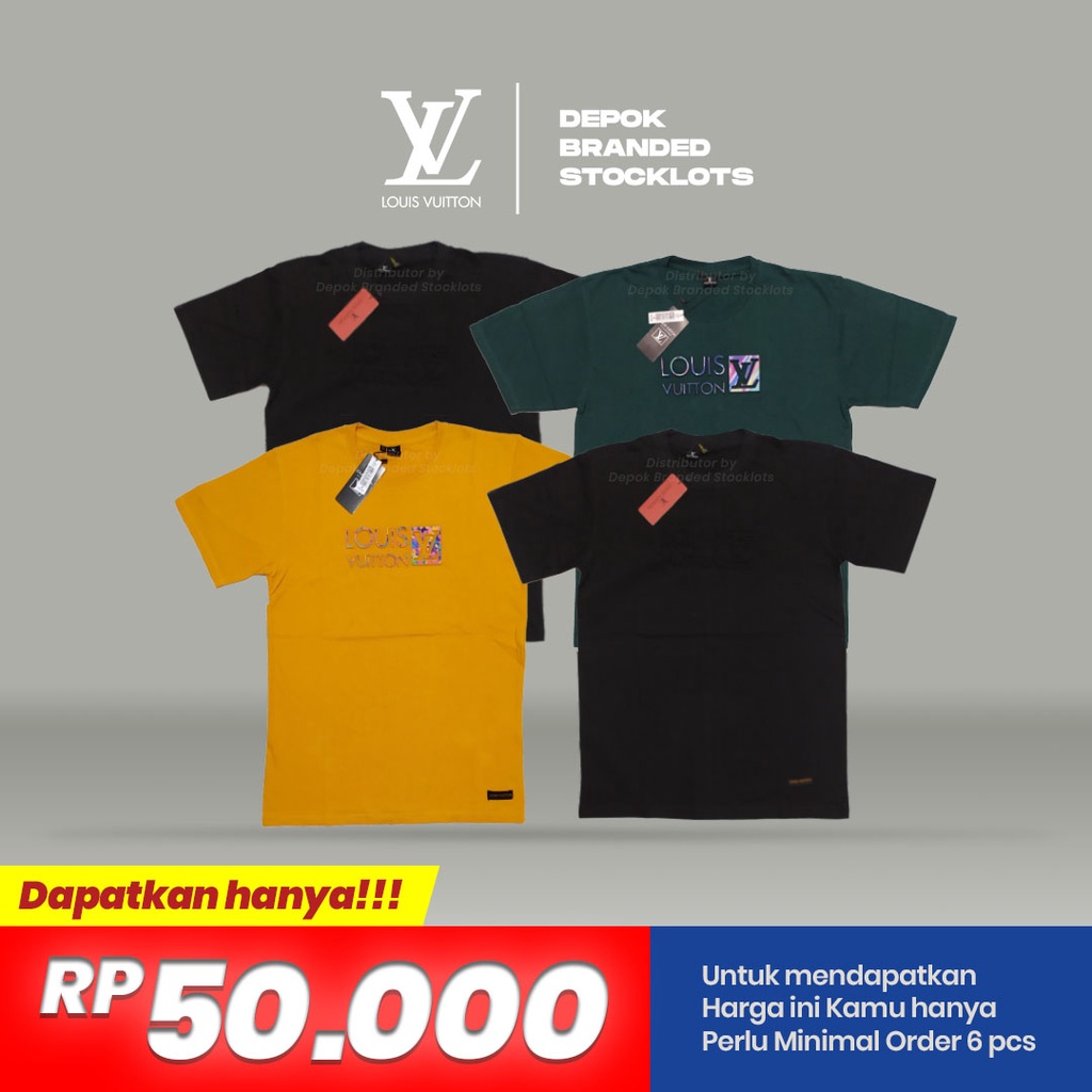 GROSIR KAOS BAJU PRIA DEWASA T SHIRT LOUIS VUITTON ORIGINAL HARGA MURAH (6 PCS)