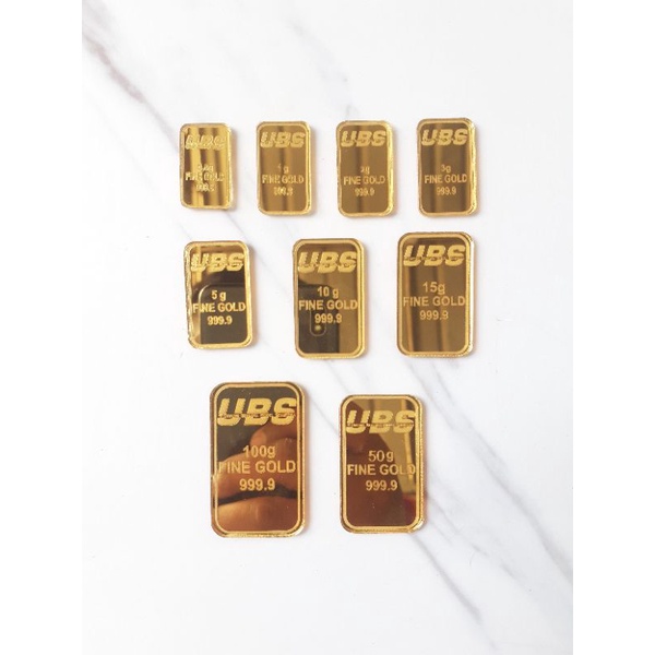 PROMO REPLIKA EMAS BATANGAN ANTAM UBS MAINAN BAHAN MAHAR KERAJINAN / CRAFT SCRAP FRAME SESERAHAN