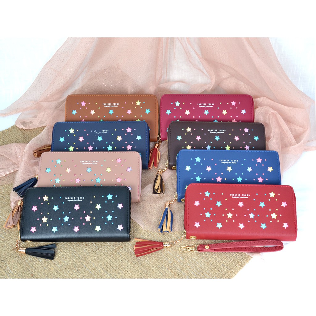 Dompet wanita - Dompet panjang cantik gliter bintang 1RES 2700-1