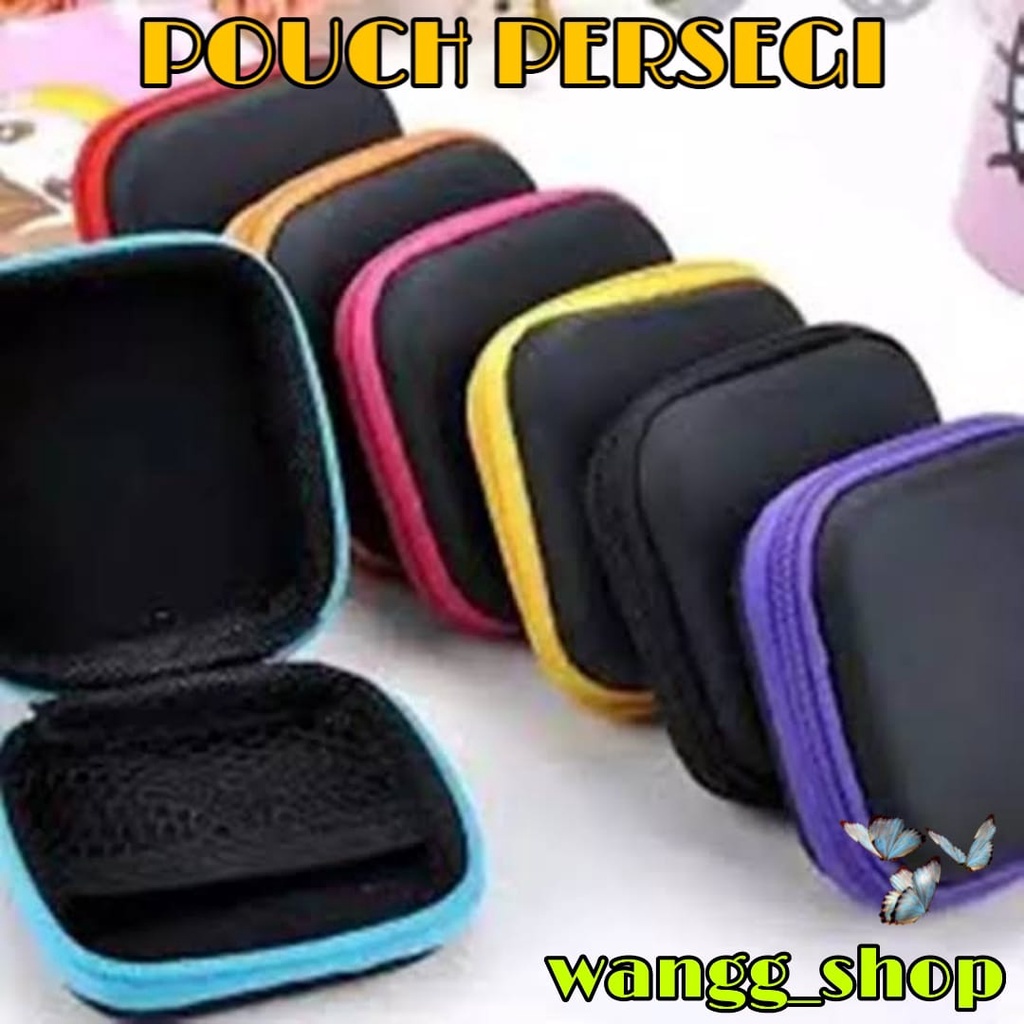 POUCH PERSEGI TEMPAT PENYIMPANAN HEADSET / TAS KUNCI / DOMPET HEADSET / CASE BAG PENYIMPAN HEADSET
