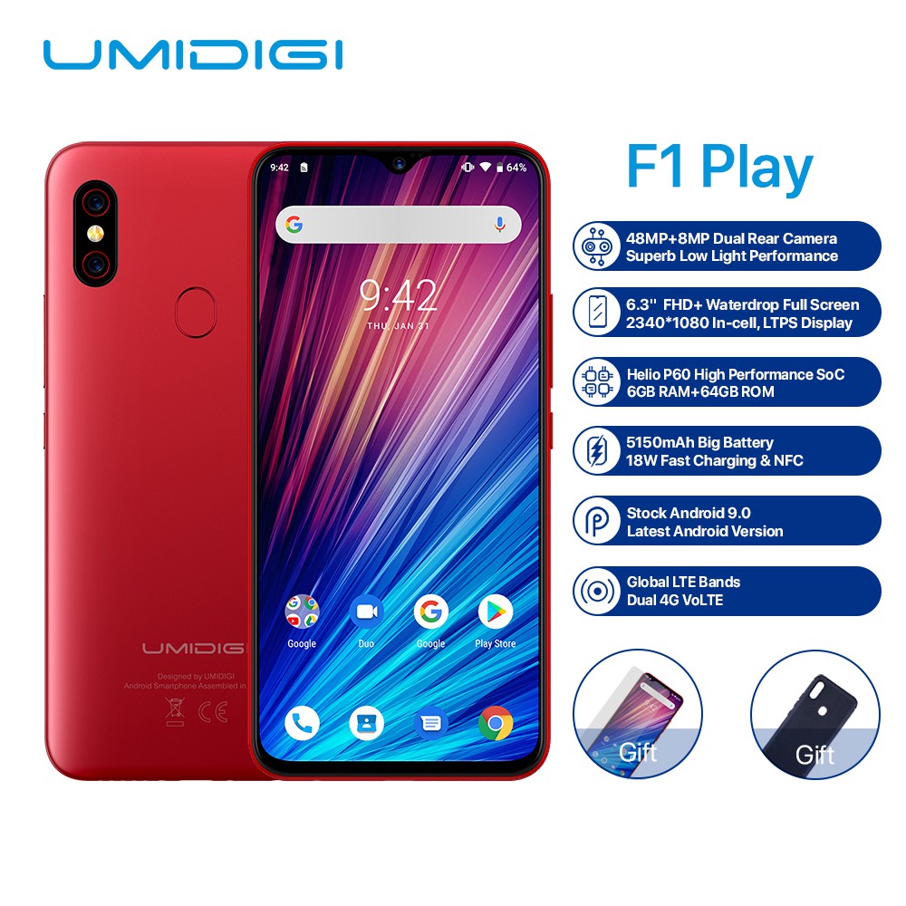 Umidigi F1 Play Android 9 0 48mp 5150mah 6gb 64gb 6 3 Fhd Helio