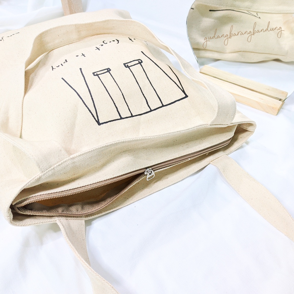 Tote bag Canvas Don't Forget to Play