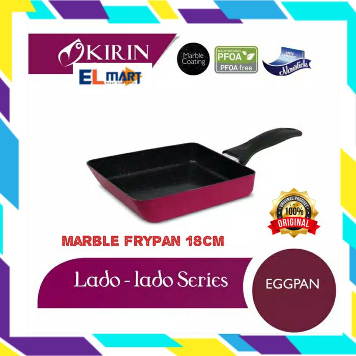 KIRIN egg pan 18cm lado lado - marble teflon frypan 18 anti lengket KIRIN egg lado lado teflon 18cm