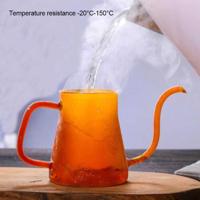 Teko Pitcher Kaca Unik Leher Angsa Teh Kopi Jus Borosilicate Glass