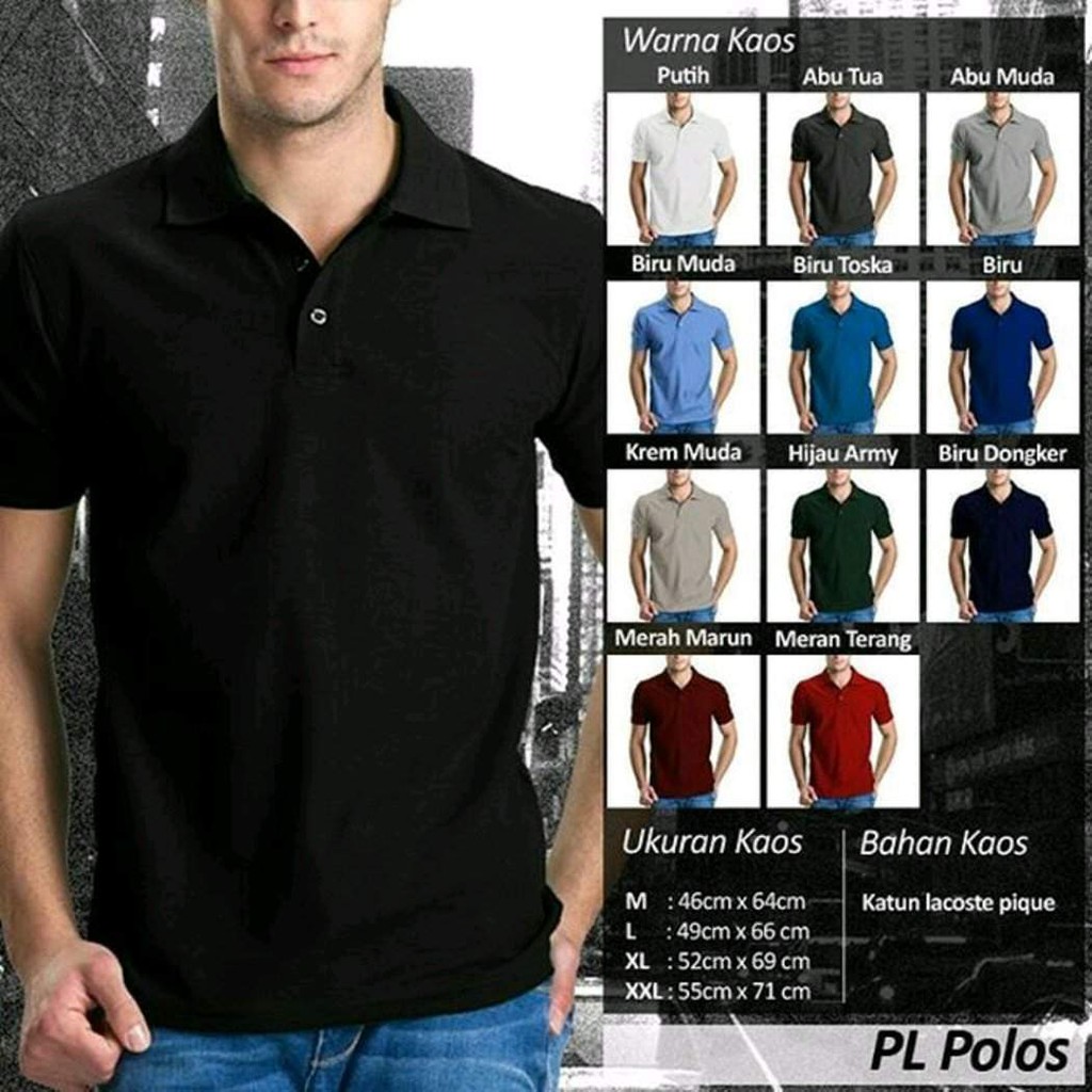 Kaos Kerah Polo Shirt Berkerah Polos Grosir Pria Cowok Murah