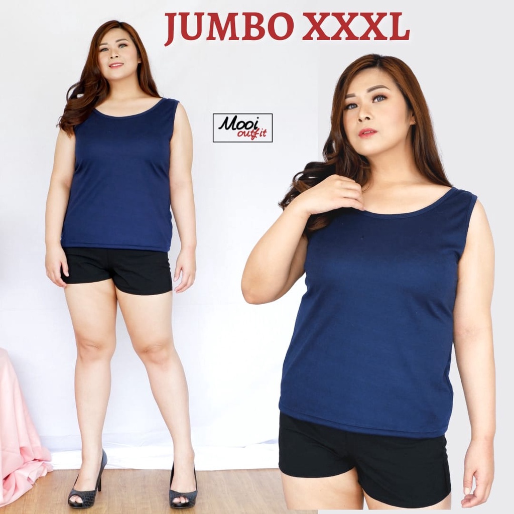 Singlet Wanita Jumbo / Singlet Jumbo Wanita Kekinian / Tanktop Jumbo Wanita Murah / Tanktop Tali Besar Jumbo Terbaru / Inner Tanpa Lengan Jumbo / Atasan Jumbo Bigsize