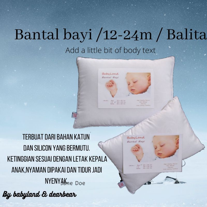 Babyland Bantal bayi putihan insert dalam usia 3 m - 12 m