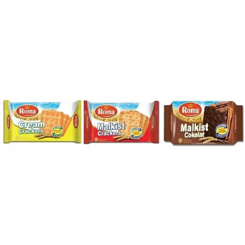 

ROMA MALKIST COKELAT / CRACKERS MERAH /CREAM KUNING per 1 pack