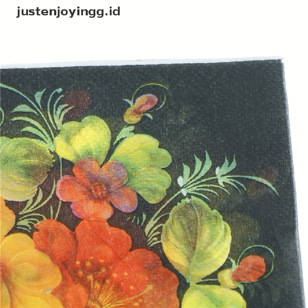 // justenjoyingg.id // floral flower paper napkins event &amp; party tissue cocktail napkins decor serviettes 20pcs ~