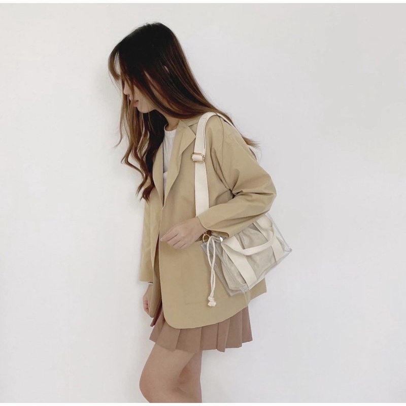 Yoori bag 유리 golden white tas transparan selempang wanita korea