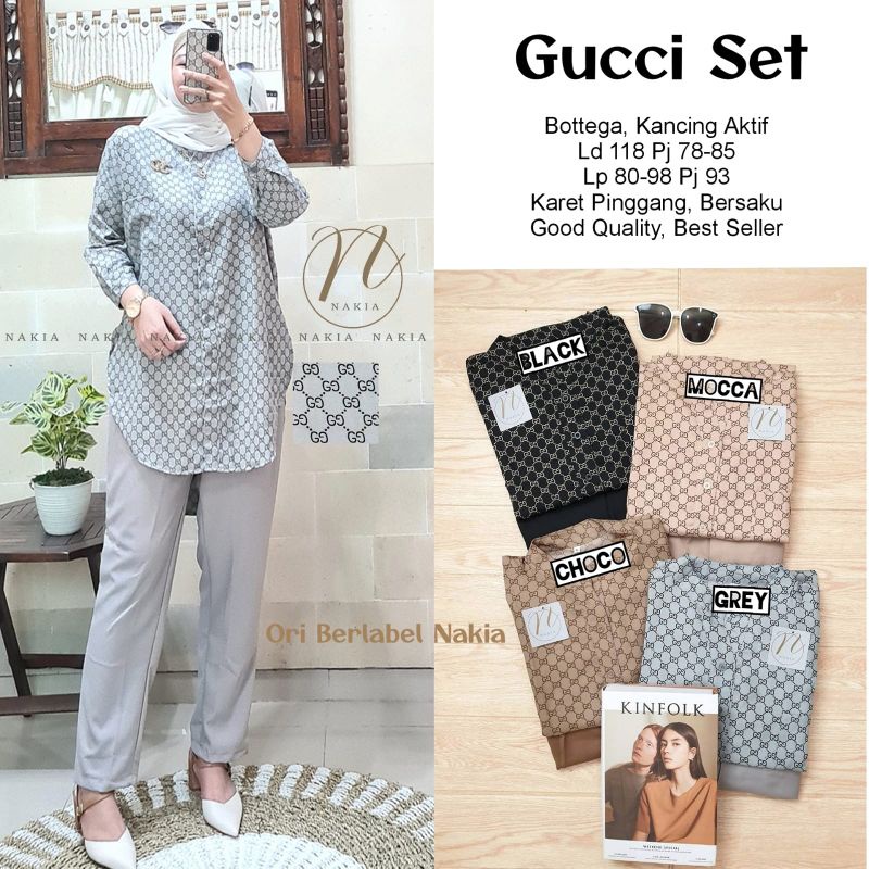Setelan Wanita Baju Gucci Set Original Berlabel Nakia