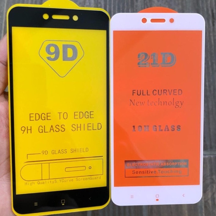 XIAOMI REDMI 4 REDMI 4A REDMI 4 PRIME REDMI 4X Tempered Glass Full Lem 9D Full Cover Anti Gores Kaca - White_Cell