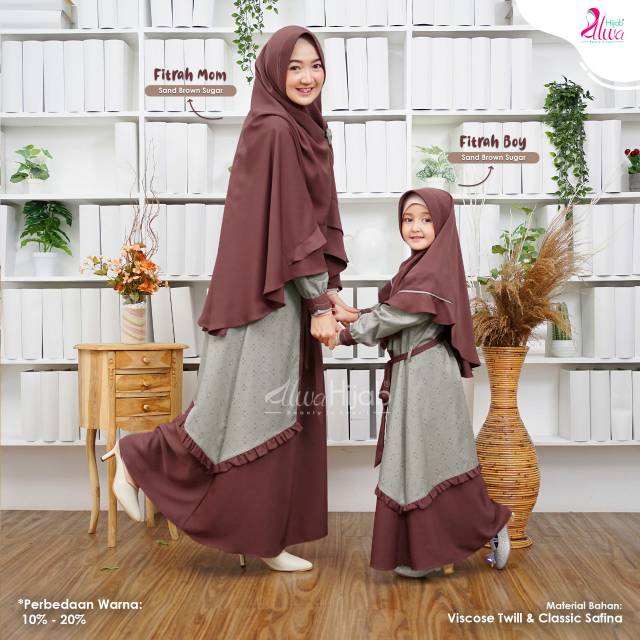 Gamis Muslimah Premium Alwa Hijab Fitrah Family Alwa Hijab uk.Dewasa (Gamis set Mom saja)